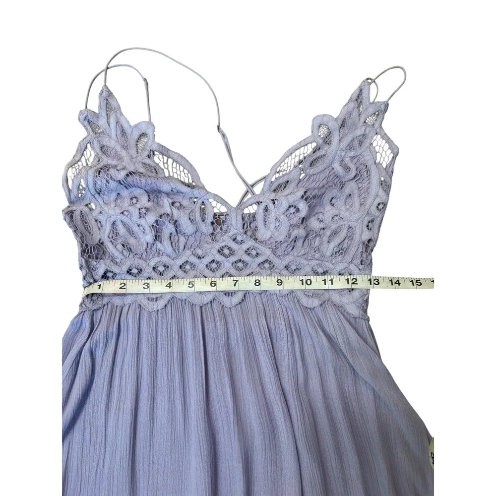 Free People Adella Slip Dress Lilac Purple M Lace Ruffle Feminine Boho Romantic